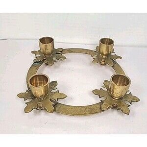 Vintage Biedermann & Sons Brass Snowflake Advent Candle Ring